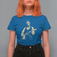 Vintage Rockin Abe Abraham Lincoln Playing Electric Guitar T Shirt For Women Patriotic Music Rocker Mashup 4th of July Celebration