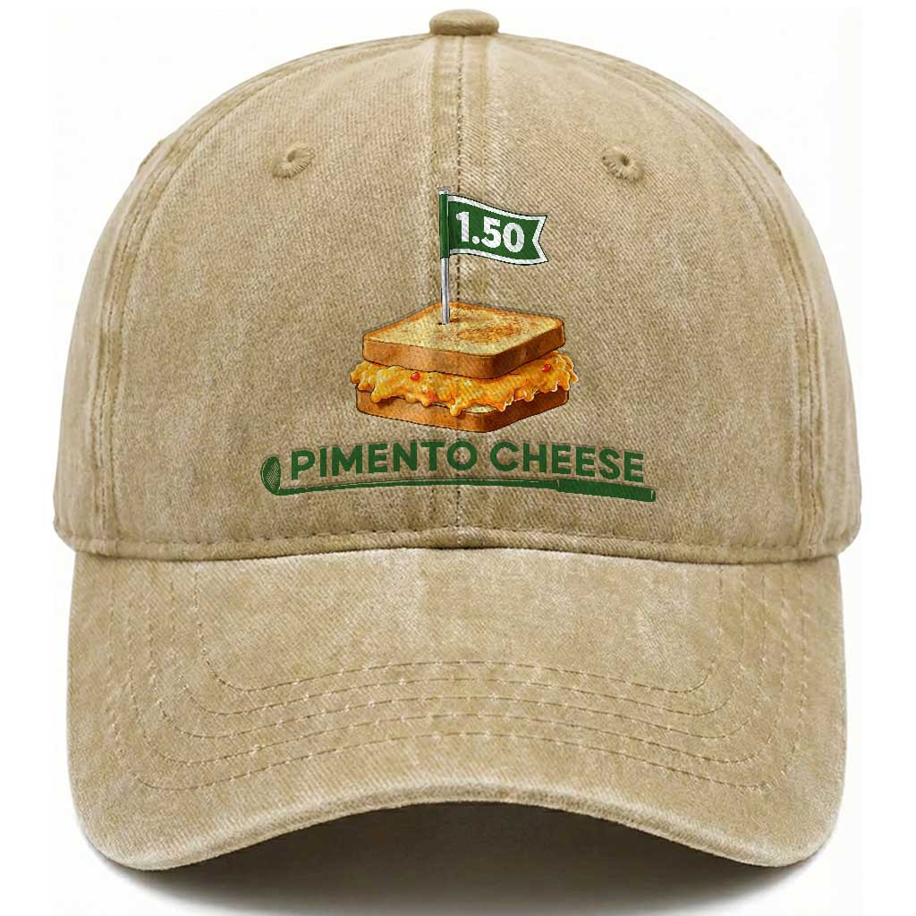 Legendary Pimento Cheese Sandwich Golf Snack Washed Cotton Baseball Cap Funny Georgia Southern Golfing Traditions Fan Humor