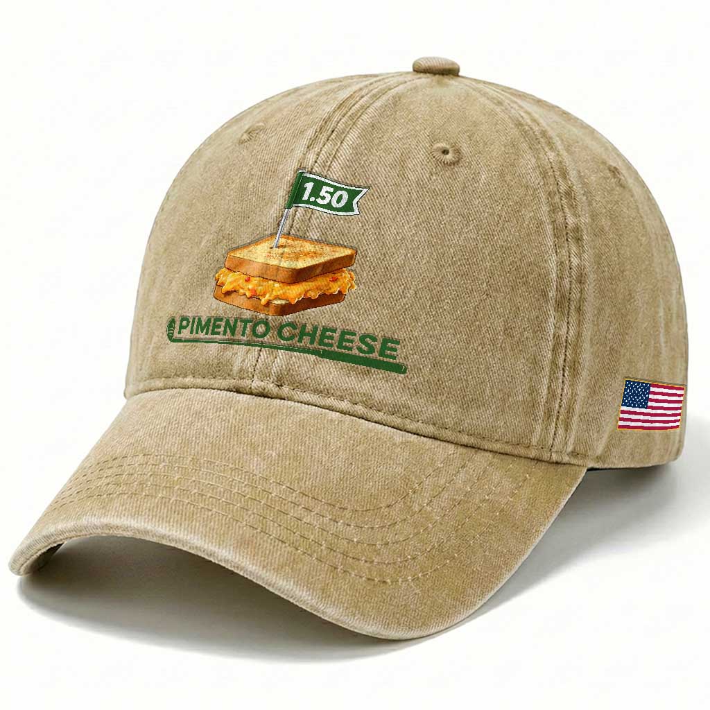 Legendary Pimento Cheese Sandwich Golf Snack Washed Cotton Baseball Cap Funny Georgia Southern Golfing Traditions Fan Humor