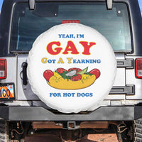 Yeah I’m GAY Got A Yearning For Hot Dogs Spare Tire Cover Funny Foodie Humor Retro Graphic