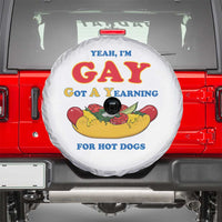 Yeah I’m GAY Got A Yearning For Hot Dogs Spare Tire Cover Funny Foodie Humor Retro Graphic