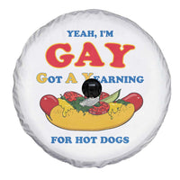 Yeah I’m GAY Got A Yearning For Hot Dogs Spare Tire Cover Funny Foodie Humor Retro Graphic
