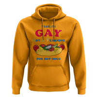 Yeah I’m GAY Got A Yearning For Hot Dogs Hoodie Funny Foodie Humor Retro Graphic