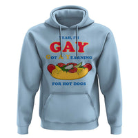 Yeah I’m GAY Got A Yearning For Hot Dogs Hoodie Funny Foodie Humor Retro Graphic
