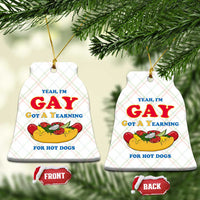 Yeah I’m GAY Got A Yearning For Hot Dogs Ceramic Ornament Funny Foodie Humor Retro Graphic