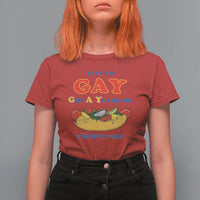 Yeah I’m GAY Got A Yearning For Hot Dogs T Shirt For Women Funny Foodie Humor Retro Graphic