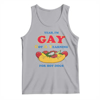 Yeah I’m GAY Got A Yearning For Hot Dogs Tank Top Funny Foodie Humor Retro Graphic