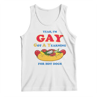 Yeah I’m GAY Got A Yearning For Hot Dogs Tank Top Funny Foodie Humor Retro Graphic
