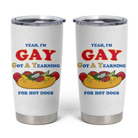 Yeah I’m GAY Got A Yearning For Hot Dogs Tumbler Cup Funny Foodie Humor Retro Graphic