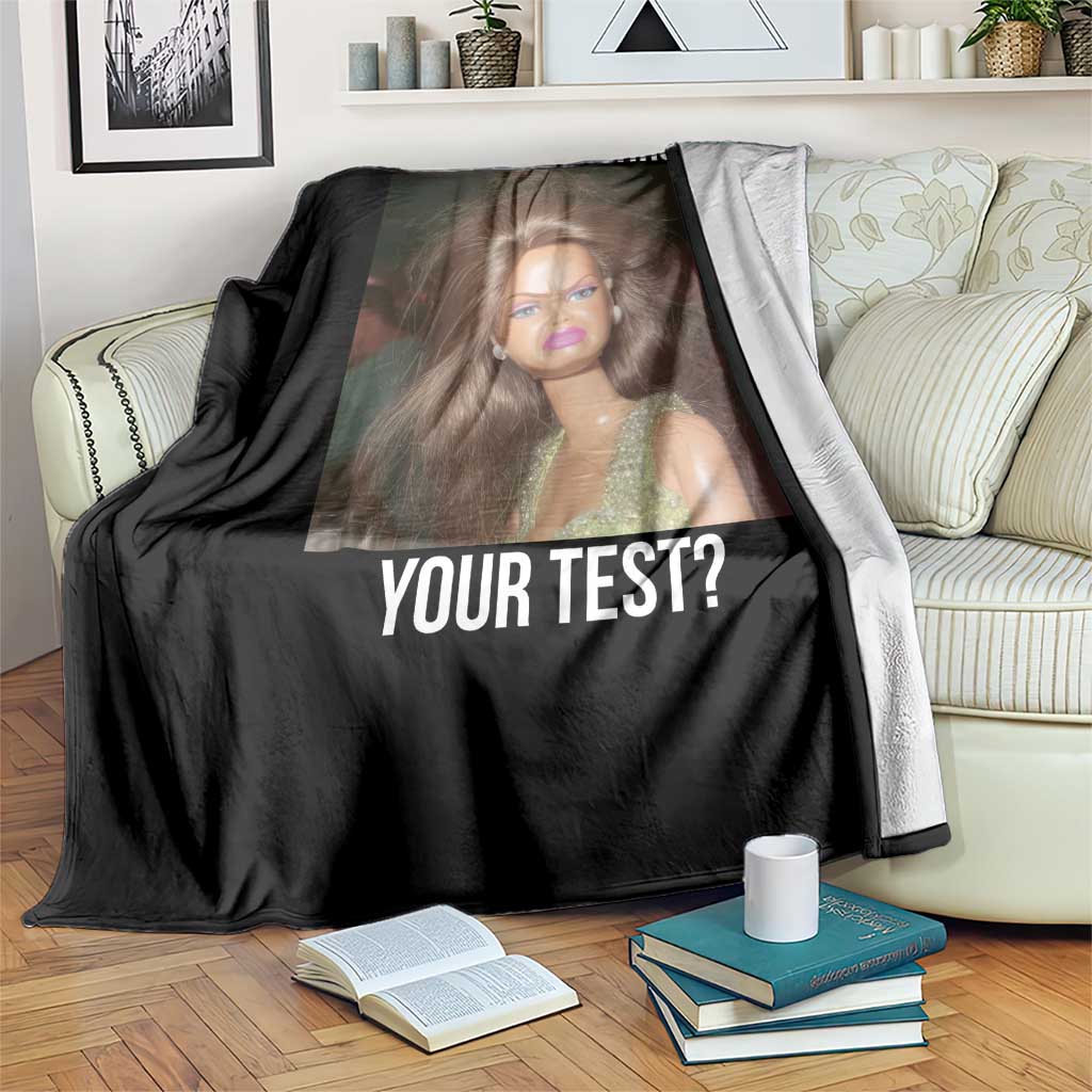 Funny Disheveled Doll Meme Testing Day Throw Blanket You Rushed Through Your Test Teacher Reaction Humor