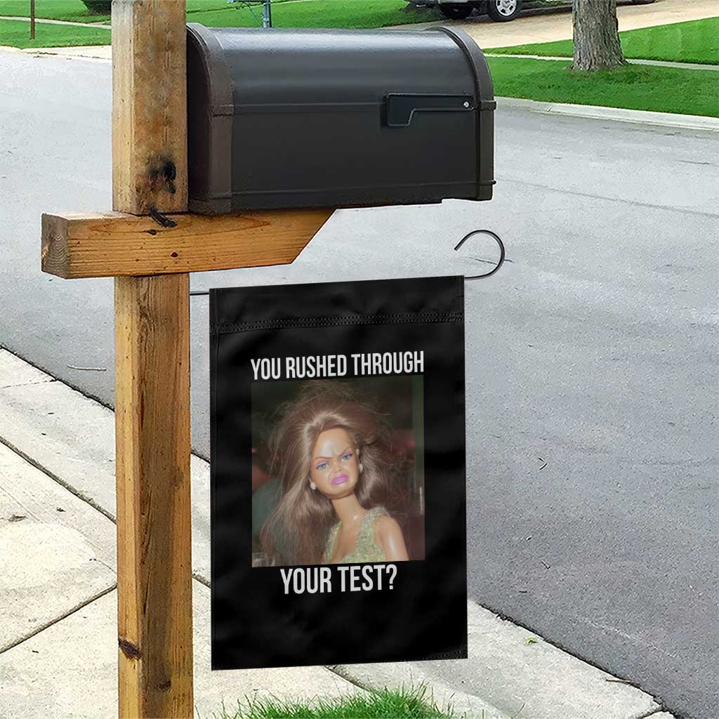 Funny Disheveled Doll Meme Testing Day Garden Flag You Rushed Through Your Test Teacher Reaction Humor