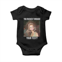 Funny Disheveled Doll Meme Testing Day Baby Onesie You Rushed Through Your Test Teacher Reaction Humor