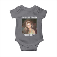 Funny Disheveled Doll Meme Testing Day Baby Onesie You Rushed Through Your Test Teacher Reaction Humor