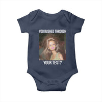 Funny Disheveled Doll Meme Testing Day Baby Onesie You Rushed Through Your Test Teacher Reaction Humor