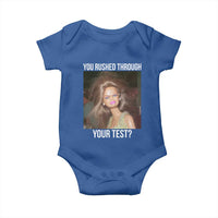 Funny Disheveled Doll Meme Testing Day Baby Onesie You Rushed Through Your Test Teacher Reaction Humor