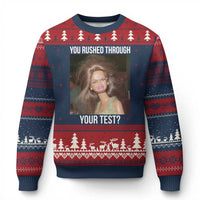 Funny Disheveled Doll Meme Testing Day Ugly Christmas Sweater You Rushed Through Your Test Teacher Reaction Humor
