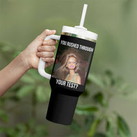 Funny Disheveled Doll Meme Testing Day Tumbler With Handle You Rushed Through Your Test Teacher Reaction Humor