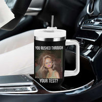 Funny Disheveled Doll Meme Testing Day Tumbler With Handle You Rushed Through Your Test Teacher Reaction Humor