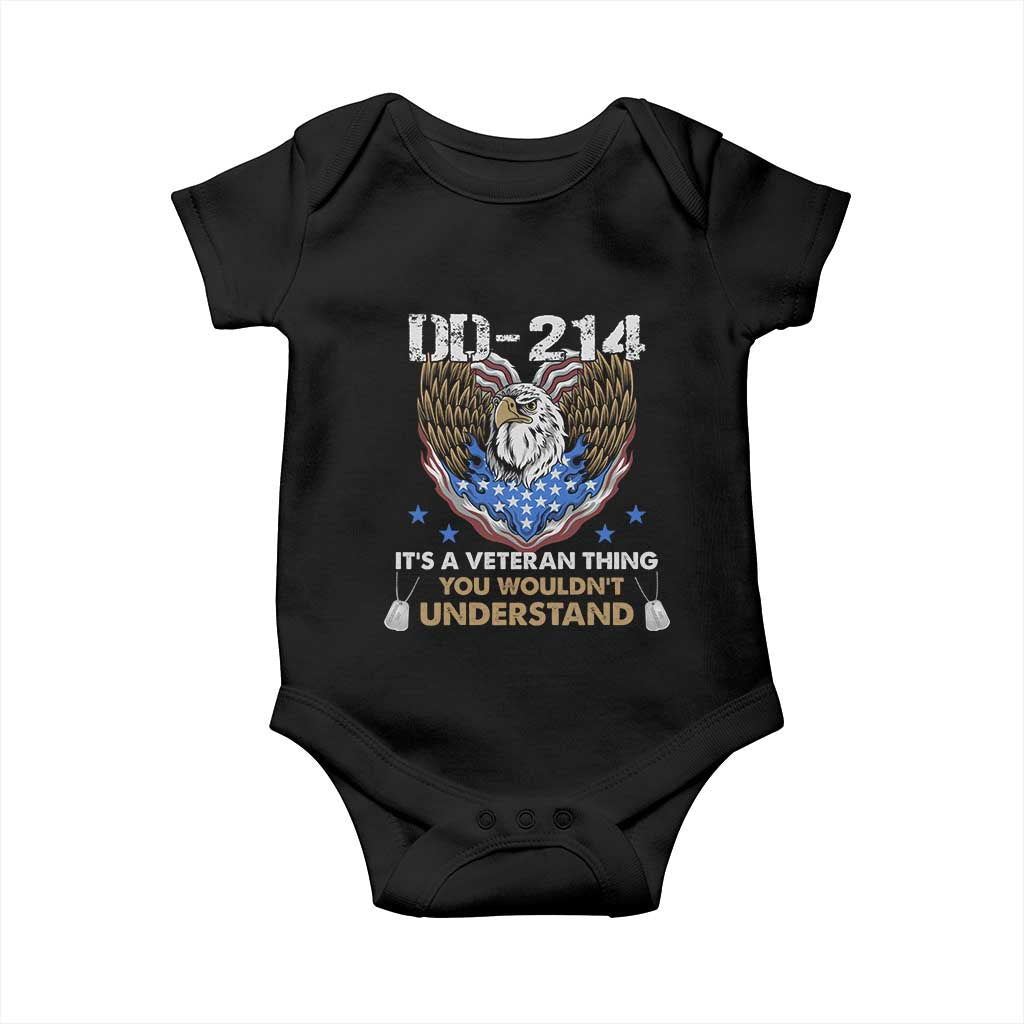 DD-214 Its A Veteran Thing You Wouldnt Understand Baby Onesie Patriotic American Eagle Military Pride Graphic