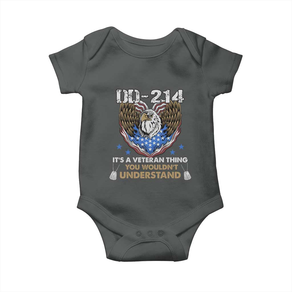 DD-214 Its A Veteran Thing You Wouldnt Understand Baby Onesie Patriotic American Eagle Military Pride Graphic