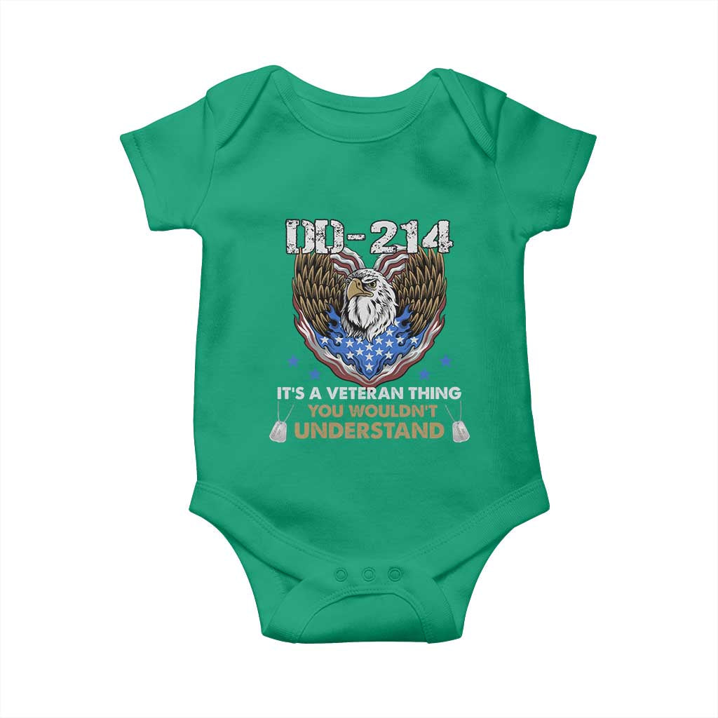 DD-214 Its A Veteran Thing You Wouldnt Understand Baby Onesie Patriotic American Eagle Military Pride Graphic