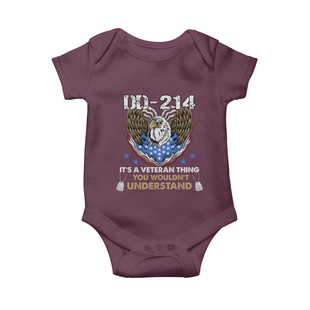 DD-214 Its A Veteran Thing You Wouldnt Understand Baby Onesie Patriotic American Eagle Military Pride Graphic