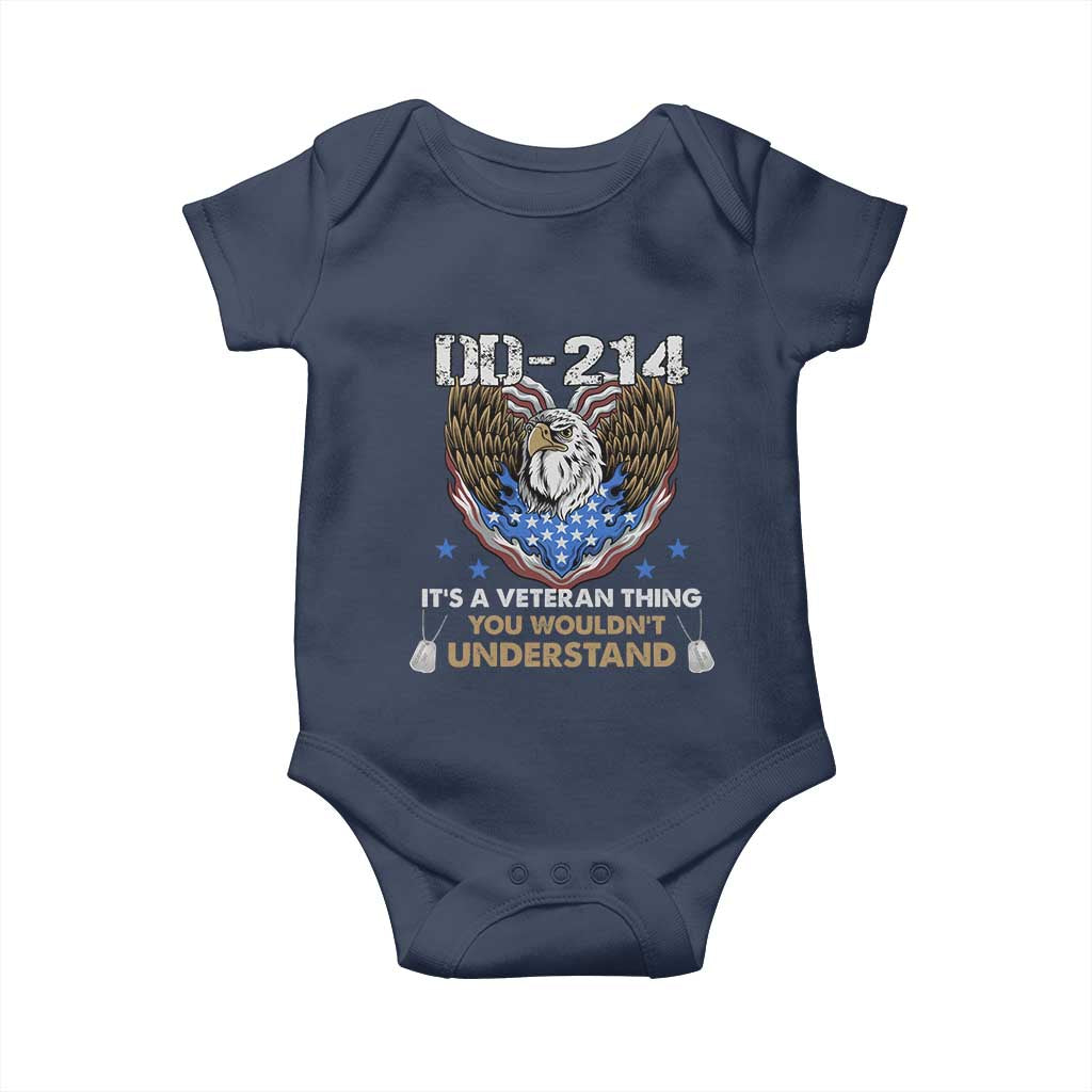 DD-214 Its A Veteran Thing You Wouldnt Understand Baby Onesie Patriotic American Eagle Military Pride Graphic