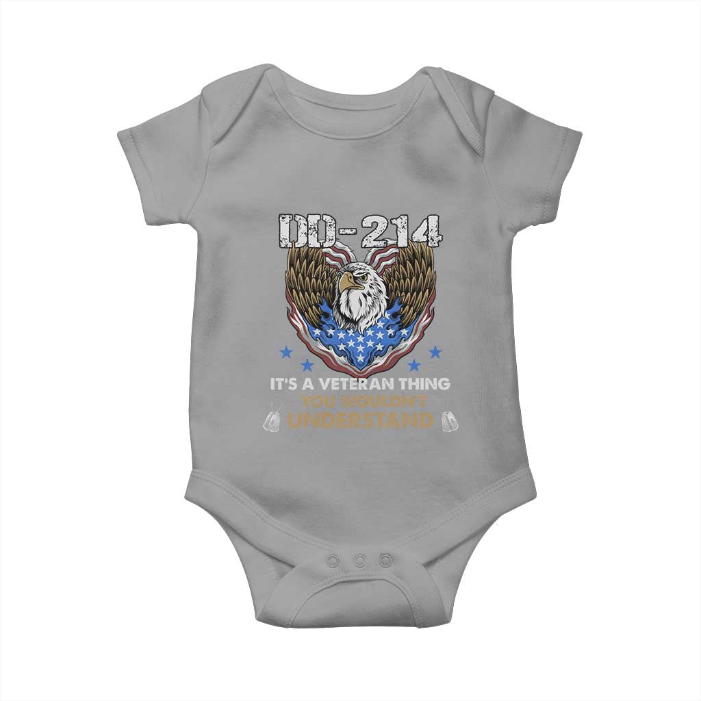 DD-214 Its A Veteran Thing You Wouldnt Understand Baby Onesie Patriotic American Eagle Military Pride Graphic