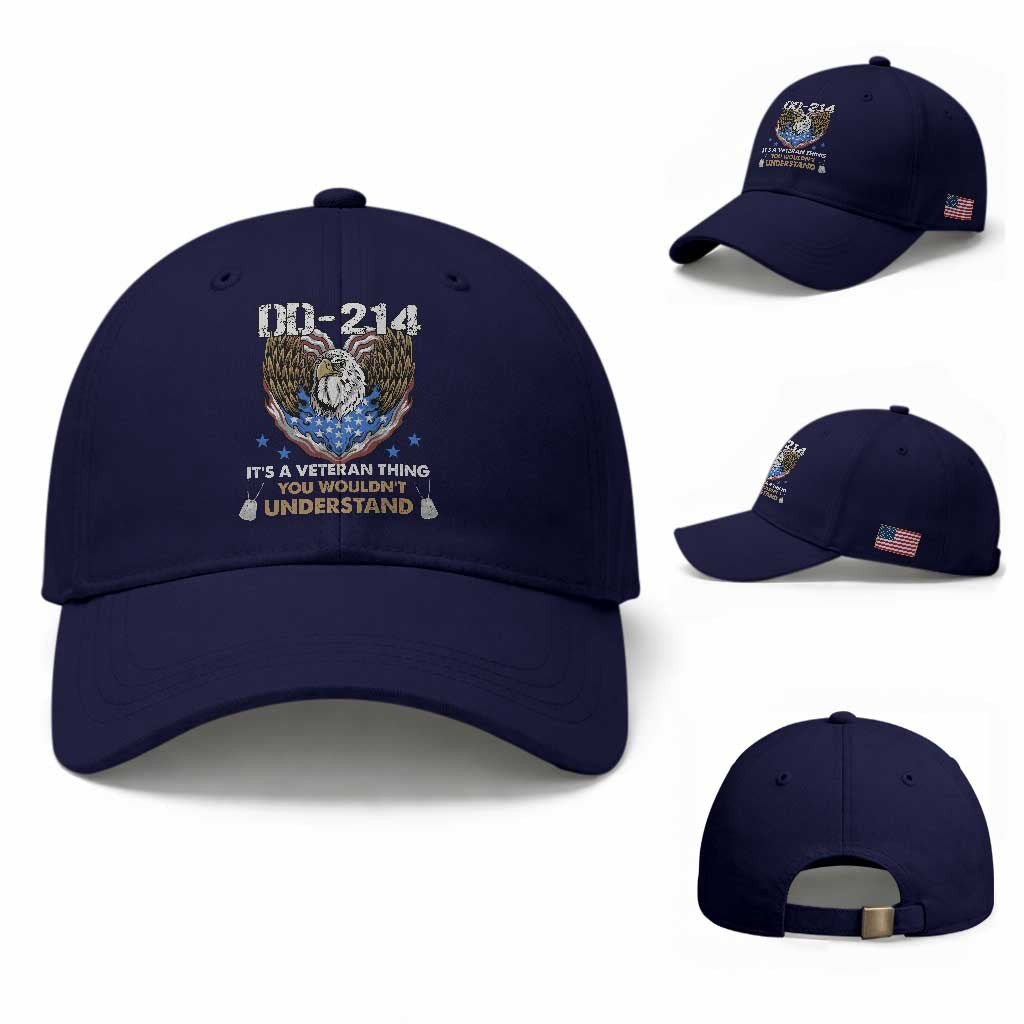 DD-214 Its A Veteran Thing You Wouldnt Understand Baseball Cap Patriotic American Eagle Military Pride Graphic