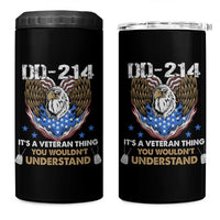 DD-214 Its A Veteran Thing You Wouldnt Understand 4 in 1 Can Cooler Tumbler Patriotic American Eagle Military Pride Graphic
