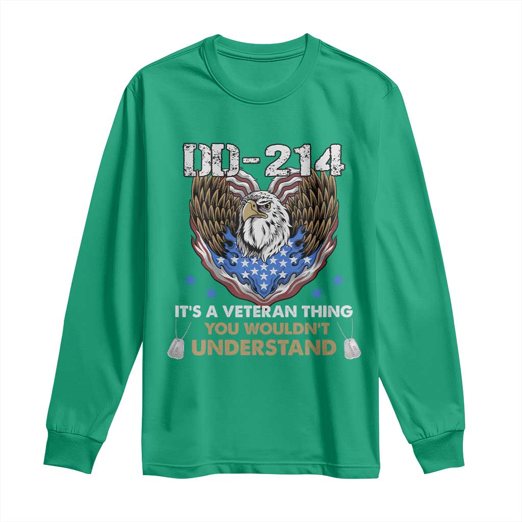 DD-214 Its A Veteran Thing You Wouldnt Understand Long Sleeve Shirt Patriotic American Eagle Military Pride Graphic