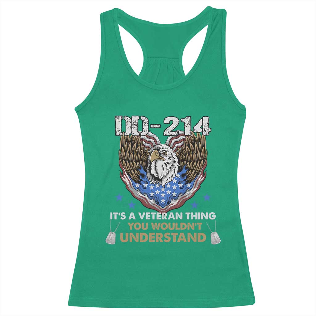DD-214 Its A Veteran Thing You Wouldnt Understand Racerback Tank Top Patriotic American Eagle Military Pride Graphic