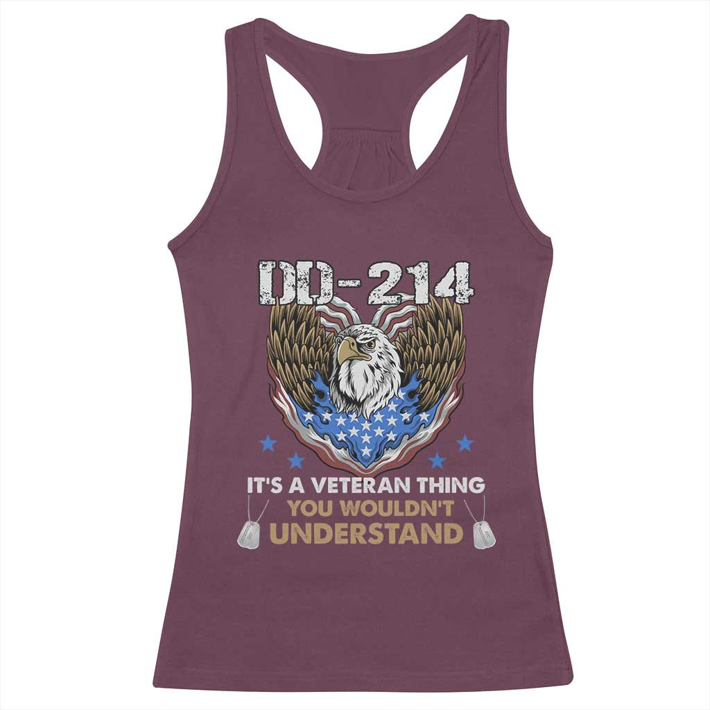 DD-214 Its A Veteran Thing You Wouldnt Understand Racerback Tank Top Patriotic American Eagle Military Pride Graphic