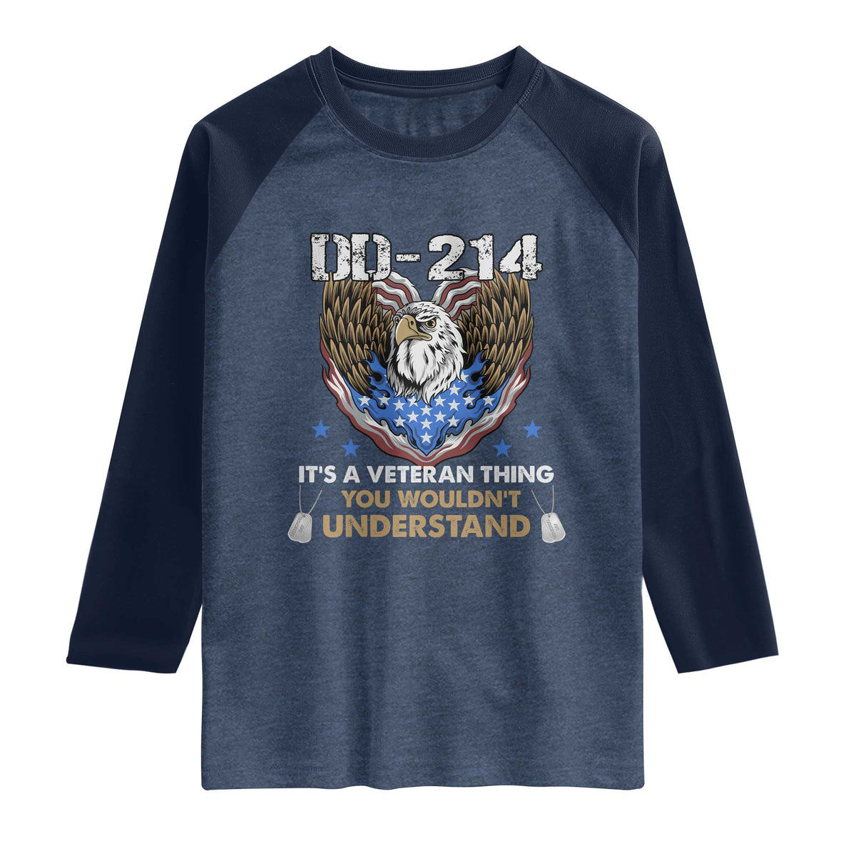 DD-214 Its A Veteran Thing You Wouldnt Understand Raglan Shirt Patriotic American Eagle Military Pride Graphic