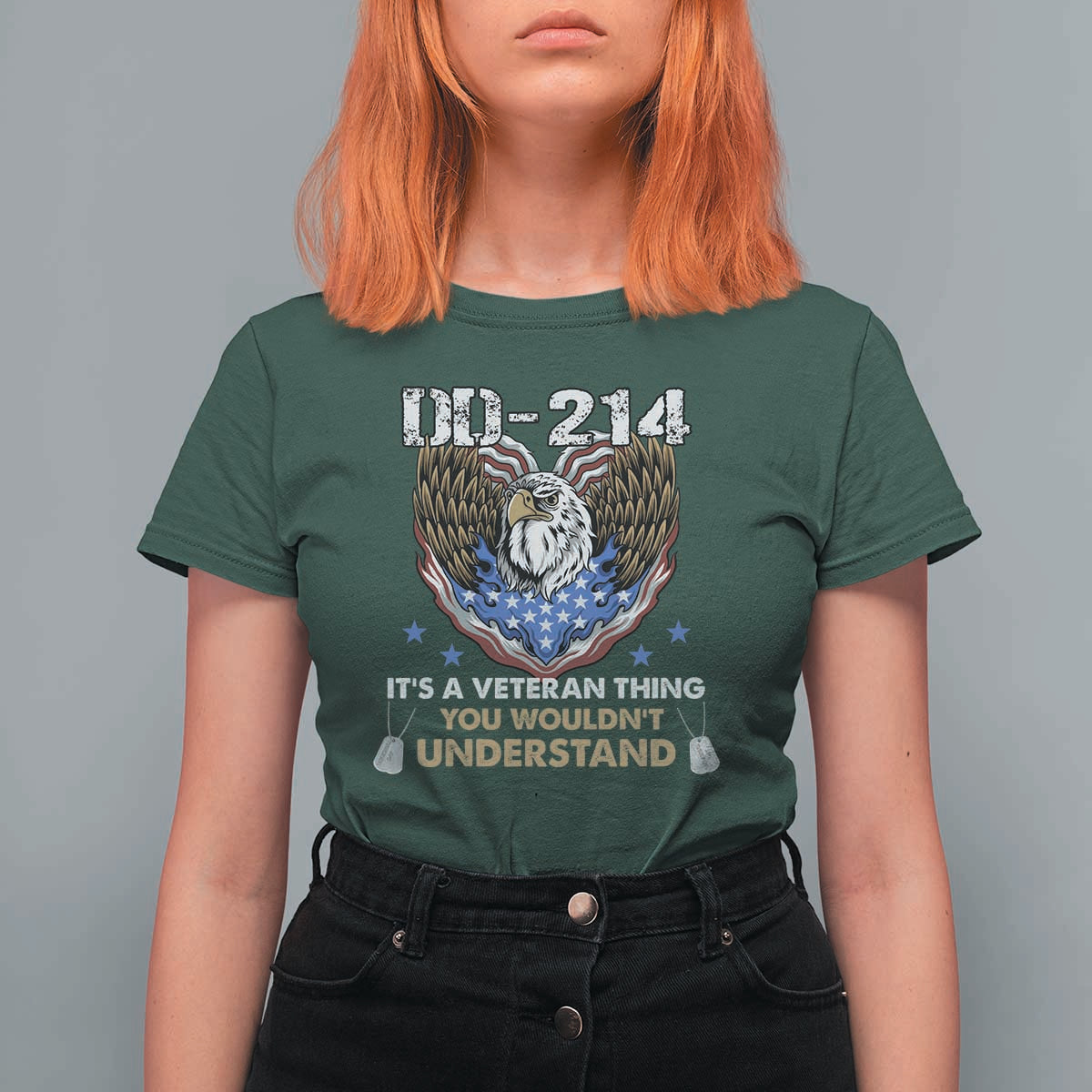 DD-214 Its A Veteran Thing You Wouldnt Understand T Shirt For Women Patriotic American Eagle Military Pride Graphic