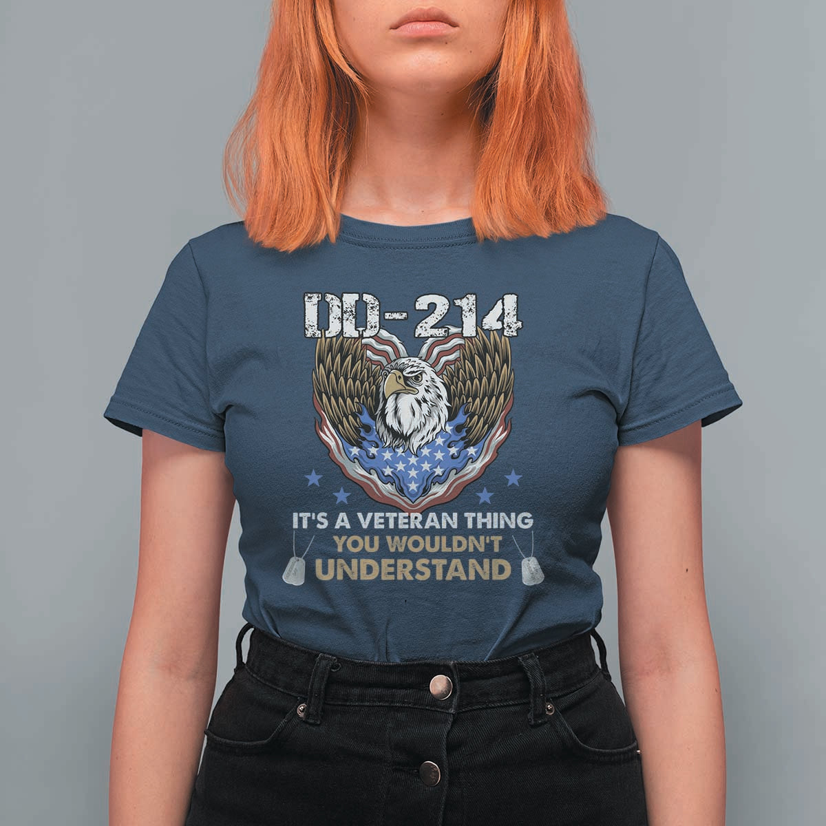 DD-214 Its A Veteran Thing You Wouldnt Understand T Shirt For Women Patriotic American Eagle Military Pride Graphic