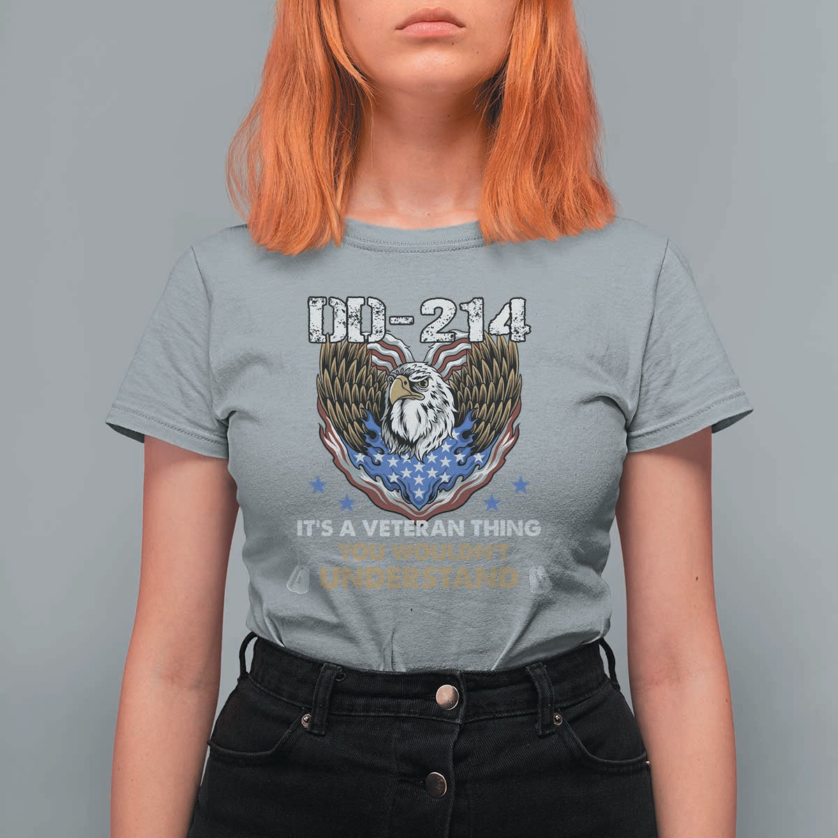 DD-214 Its A Veteran Thing You Wouldnt Understand T Shirt For Women Patriotic American Eagle Military Pride Graphic