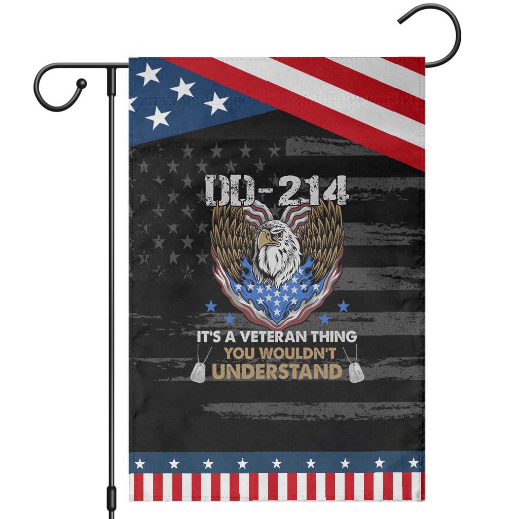 DD-214 Its A Veteran Thing You Wouldnt Understand Patriotic Garden Flag American Eagle Military Pride Graphic