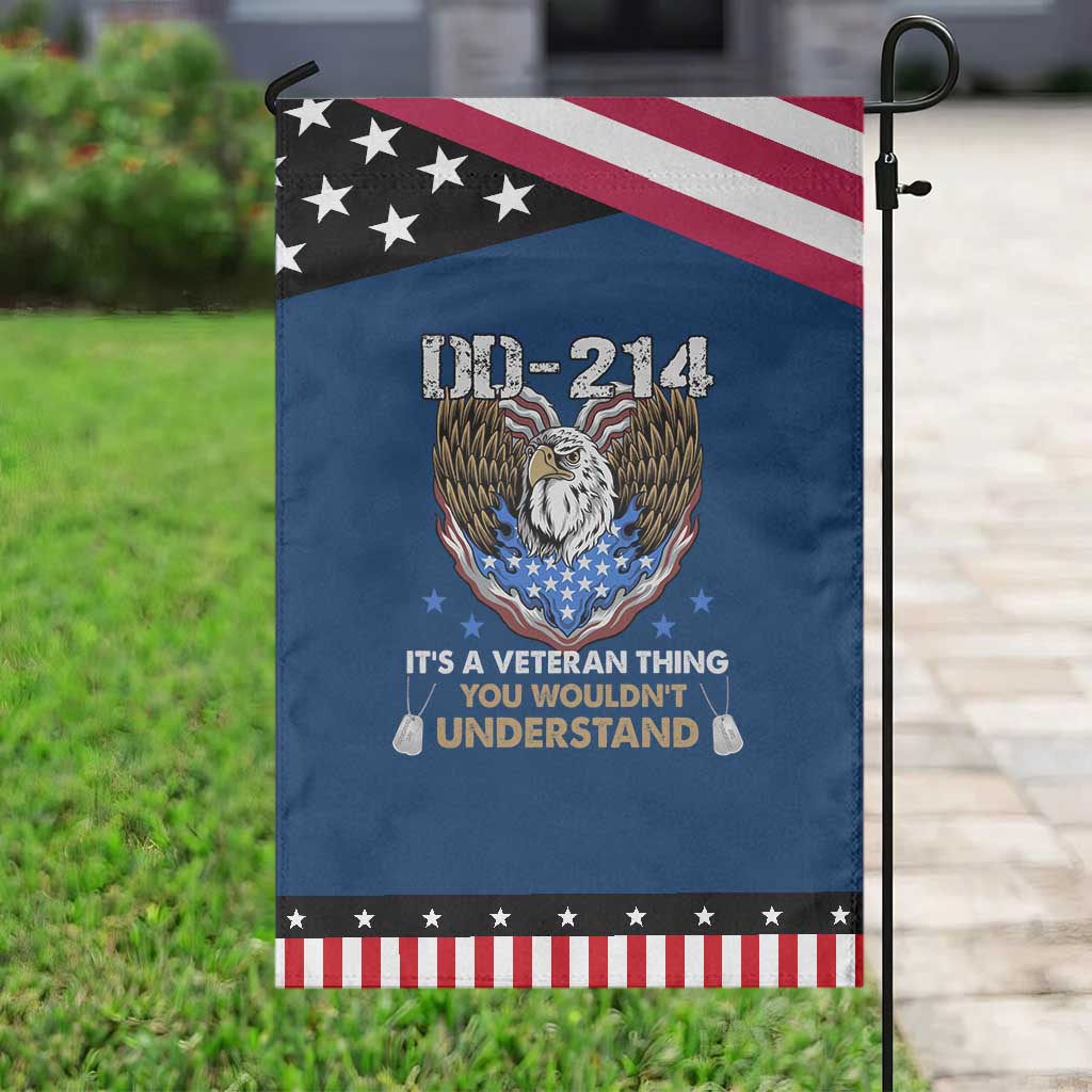 DD-214 Its A Veteran Thing You Wouldnt Understand Patriotic Garden Flag American Eagle Military Pride Graphic