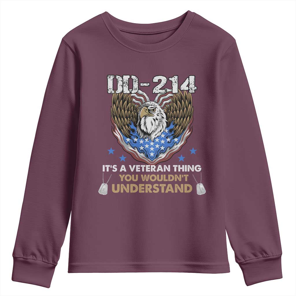 DD-214 Its A Veteran Thing You Wouldnt Understand Youth Sweatshirt Patriotic American Eagle Military Pride Graphic
