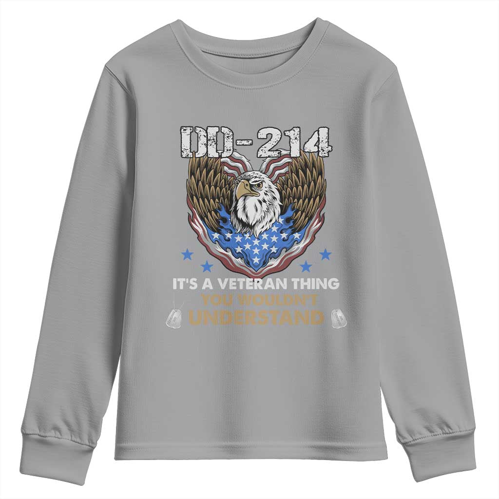 DD-214 Its A Veteran Thing You Wouldnt Understand Youth Sweatshirt Patriotic American Eagle Military Pride Graphic