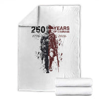 250 Years of Courage Commemorative Patriotic Soldier Throw Blanket American Revolution to Modern Military 1776 to 2026 Semiquincentennial