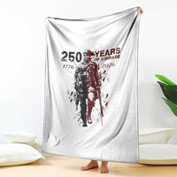 250 Years of Courage Commemorative Patriotic Soldier Throw Blanket American Revolution to Modern Military 1776 to 2026 Semiquincentennial