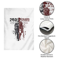 250 Years of Courage Commemorative Patriotic Soldier Garden Flag American Revolution to Modern Military 1776 to 2026 Semiquincentennial