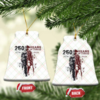 250 Years of Courage Commemorative Patriotic Soldier Ceramic Ornament American Revolution to Modern Military 1776 to 2026 Semiquincentennial