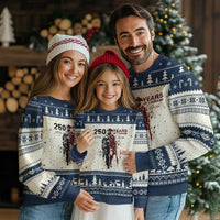 250 Years of Courage Commemorative Patriotic Soldier Ugly Christmas Sweater American Revolution to Modern Military 1776 to 2026 Semiquincentennial