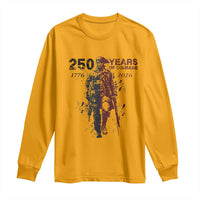 250 Years of Courage Commemorative Patriotic Soldier Long Sleeve Shirt American Revolution to Modern Military 1776 to 2026 Semiquincentennial