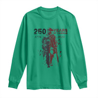 250 Years of Courage Commemorative Patriotic Soldier Long Sleeve Shirt American Revolution to Modern Military 1776 to 2026 Semiquincentennial