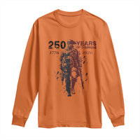 250 Years of Courage Commemorative Patriotic Soldier Long Sleeve Shirt American Revolution to Modern Military 1776 to 2026 Semiquincentennial