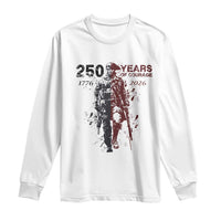 250 Years of Courage Commemorative Patriotic Soldier Long Sleeve Shirt American Revolution to Modern Military 1776 to 2026 Semiquincentennial